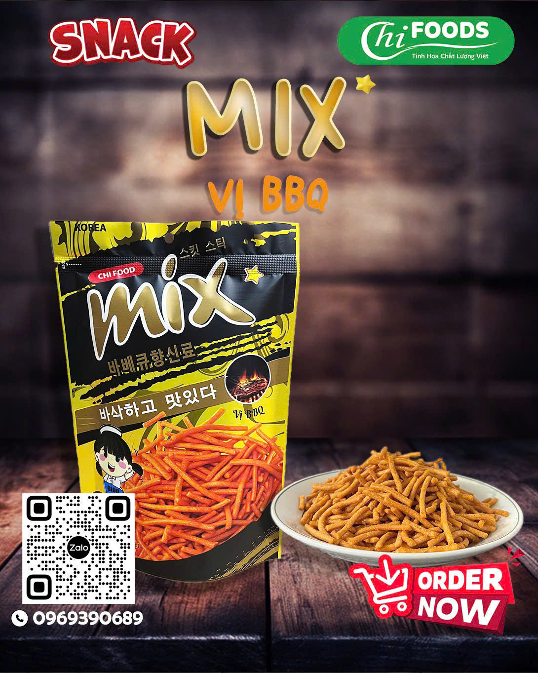 Gói snack MIX vị BBQ – Chi Foods